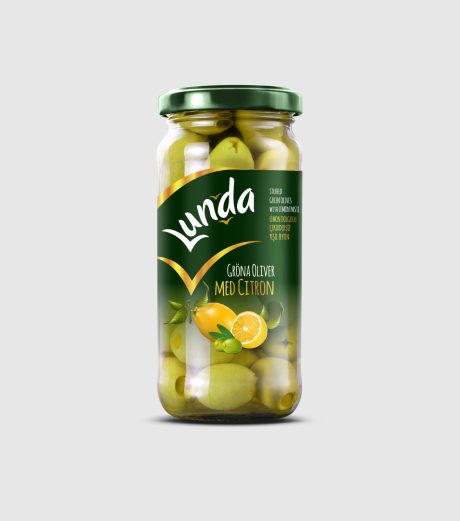 Lunda Gröna Oliver med Citron 500cc (480g) 1x12