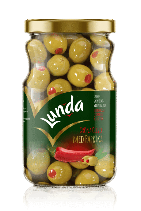 Lunda Gröna Oliver med Paprika 720cc (720g) 1x12