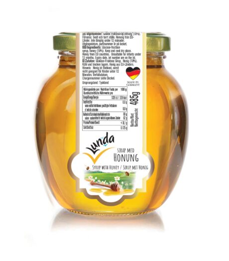 Lunda Sirap m Honung 485g 1x12