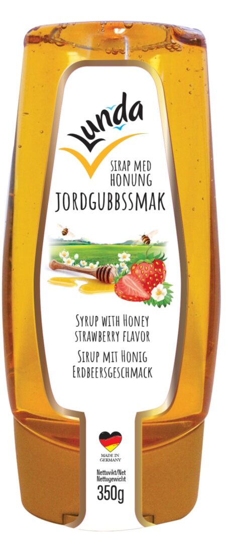 Lunda Sirap m Honung Jordgubb (Tub) 350g 1x12