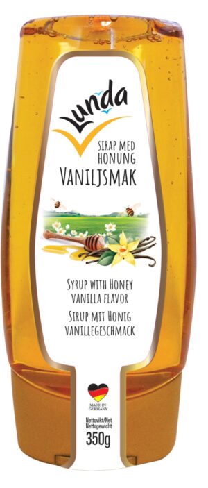 Lunda Sirap m Honung Vanilj (Tub) 350g x 12