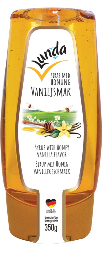 Lunda Sirap m Honung Vanilj (Tub) 350g 1x12