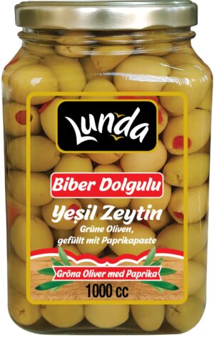 Lunda Gröna Oliver med Paprika 1000cc (990g) 1x6