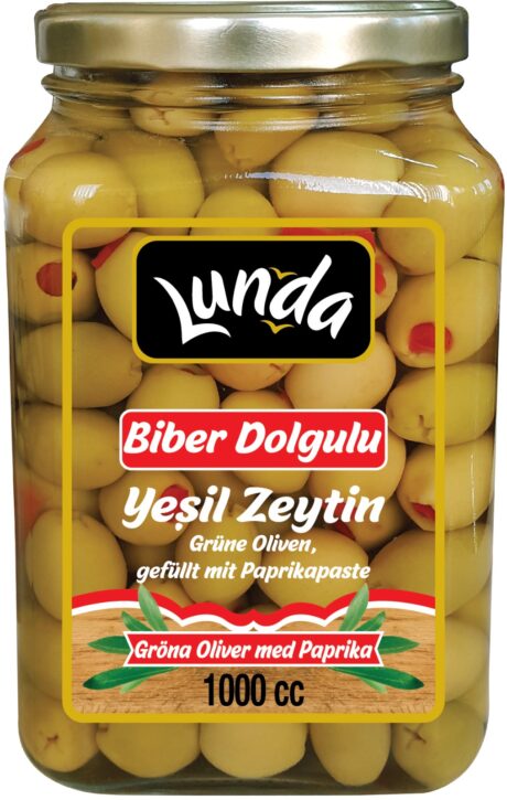 Lunda Gröna Oliver med Paprika 1000cc (990g) 1x6
