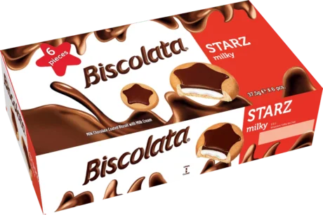 BISCOLATA STARZ MILKY 225g X 16