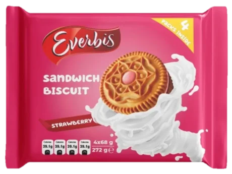 EVERBIS SANDWICH STRAWBERRY 272g X 12