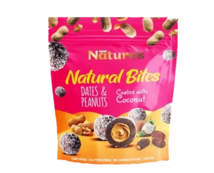 NATURAL BITES - DATES & PEANUT CROATED WITH COCONUT 96g X 24