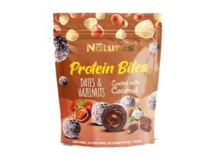 PROTEIN BITES -  DATES & HAZELNUT  WITH COATED WITH COCONUT 96g X 24