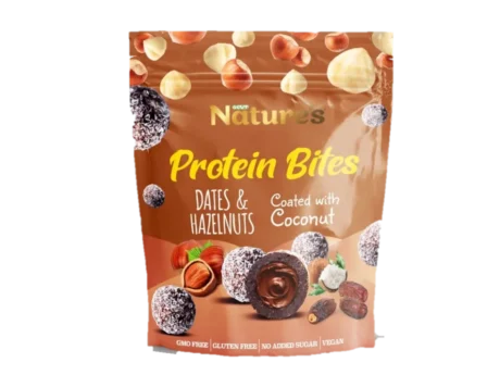 PROTEIN BITES -  DATES & HAZELNUT  WITH COATED WITH COCONUT 96g X 24